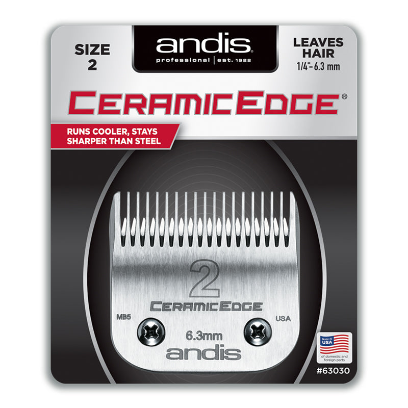 Andis CeramicEdge Detachable Blade - Size 2 Soft Graduation Blade - Leaves Hair - 1/4" - 6.3 mm