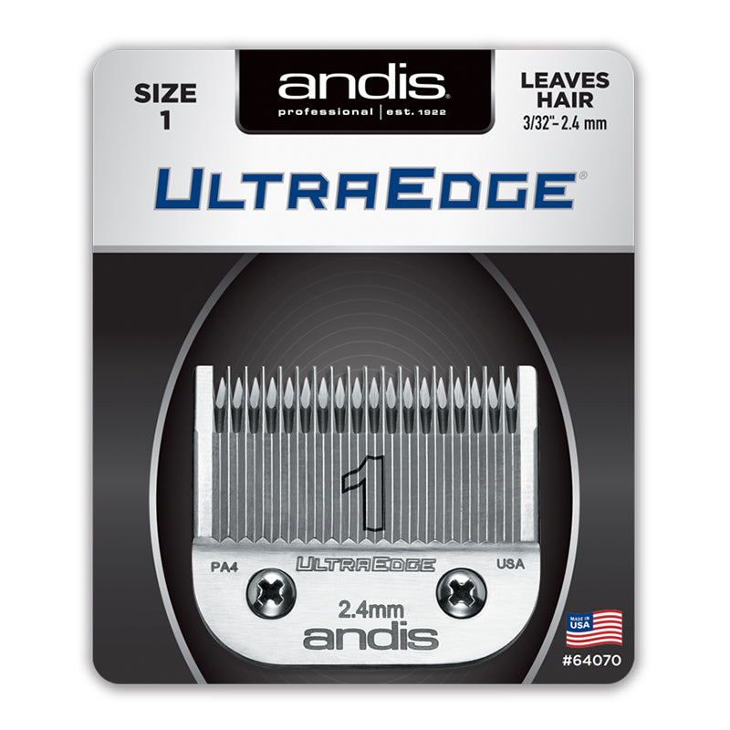 Andis UltraEdge Detachable Blade, Size 1 - Leaves Hair - 3/32" - 2.4 mm