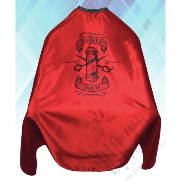 The Shave Factory Cape with pole - hook closure White