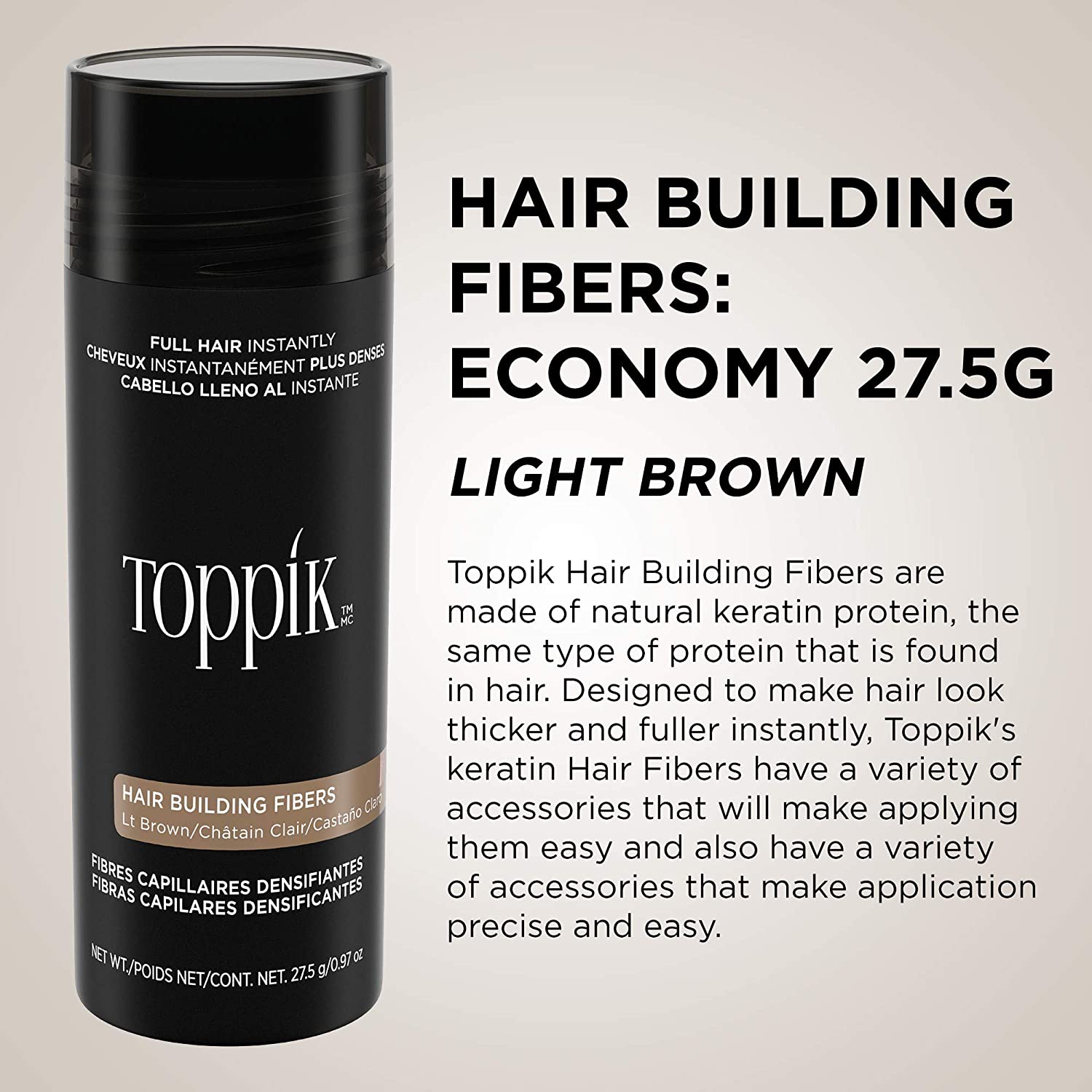 Toppik Hair Building Fibers 27.5 gr - Light Brown