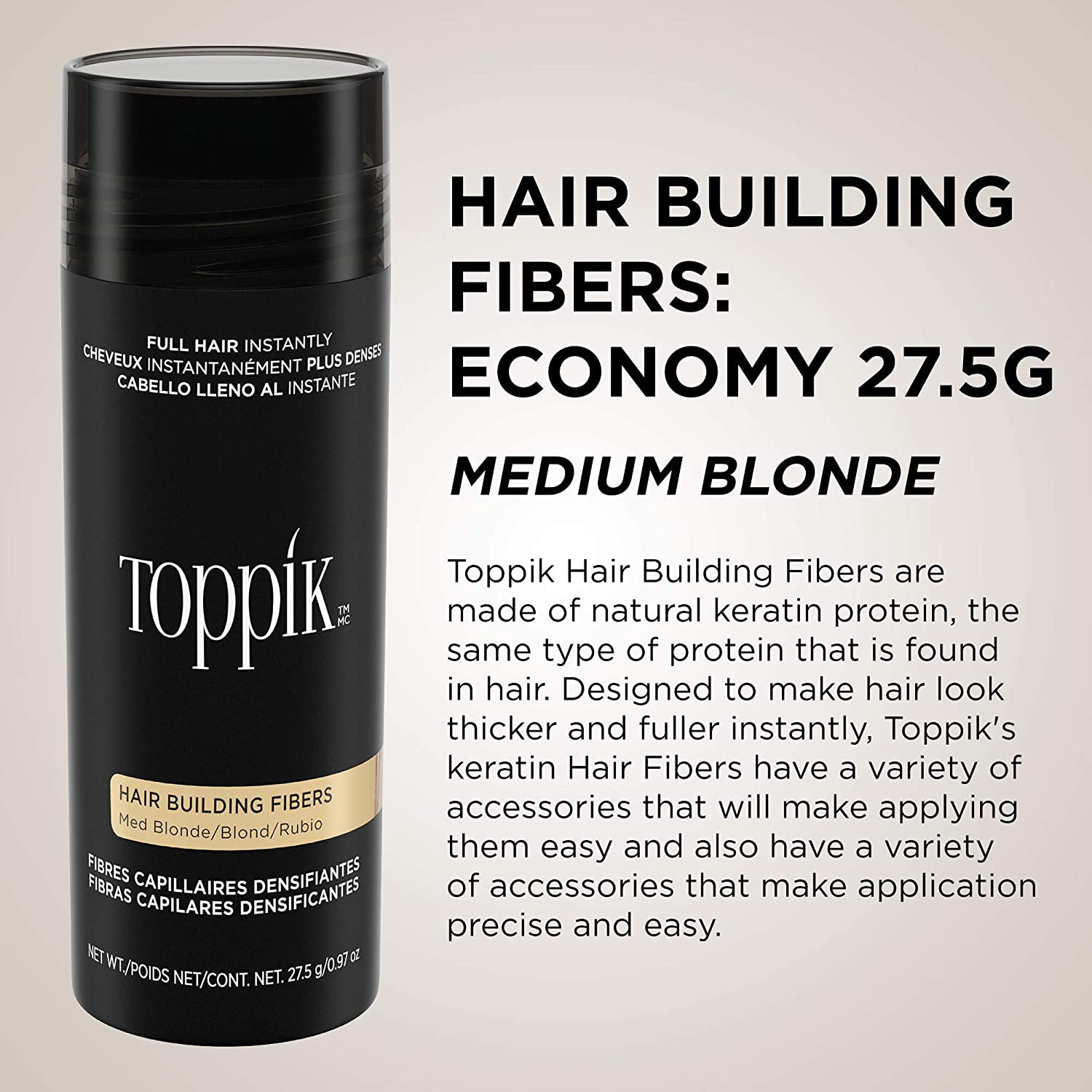 Toppik Hair Building Fibers 27.5 gr - Medium Blonde