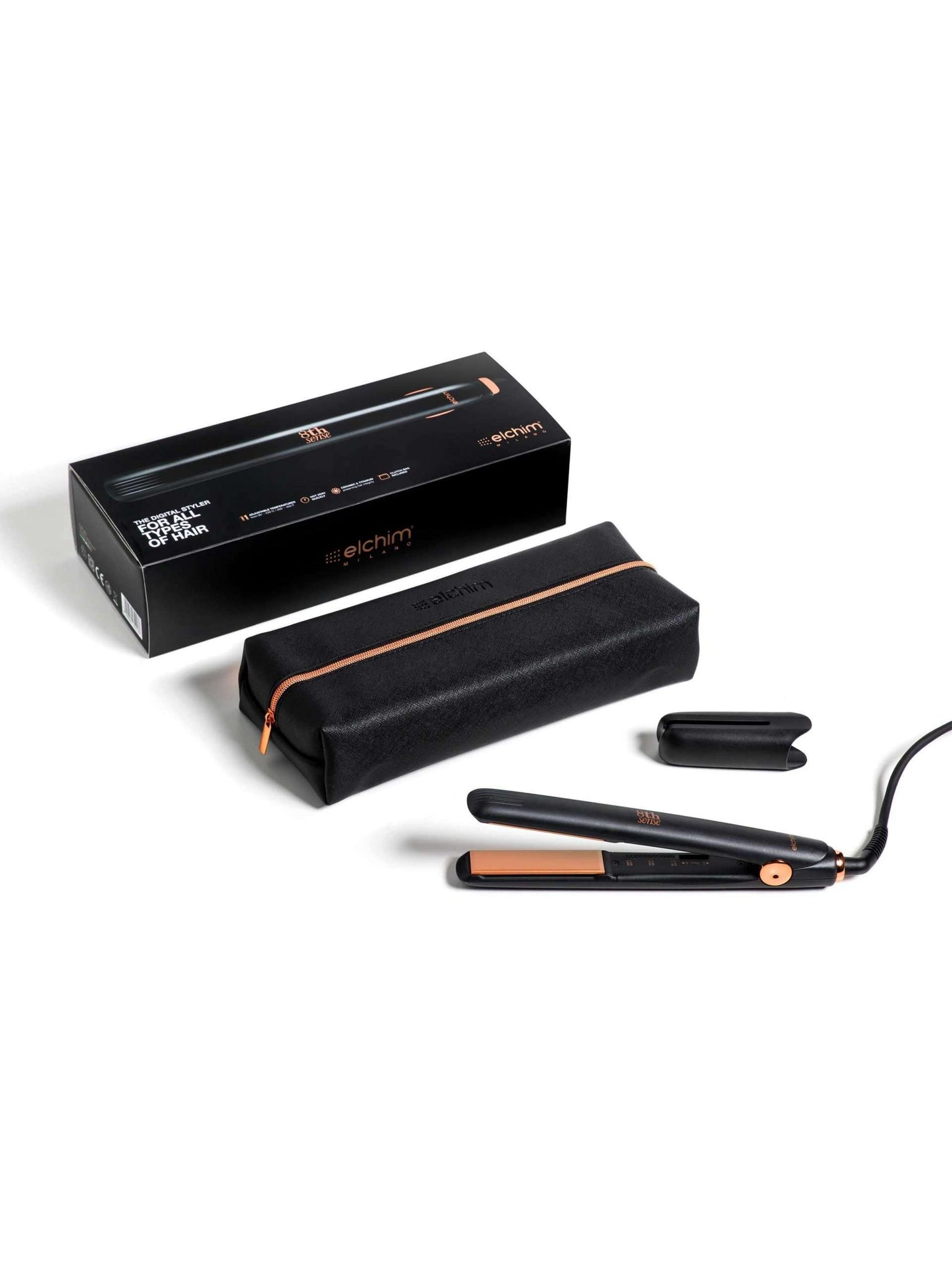 Elchim 8th Sense Flat Iron with Case