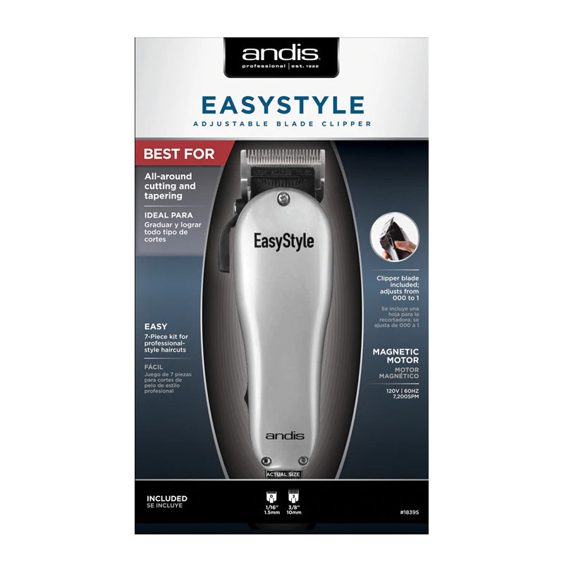 EasyStyle 7 piece home hair cutting clipper kit (silver)